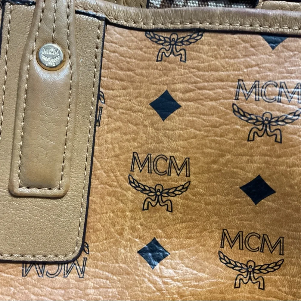 MCM Cognac Visetos Tote Bag - Picture 4 of 16